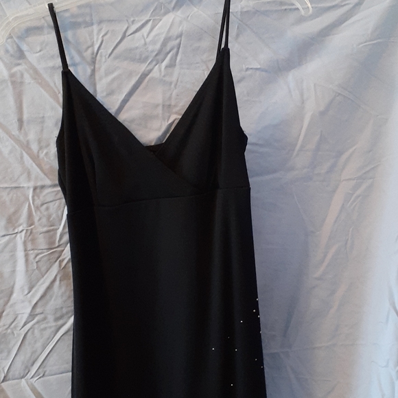 Floor length black/sequin gown, sz L - Picture 3 of 6